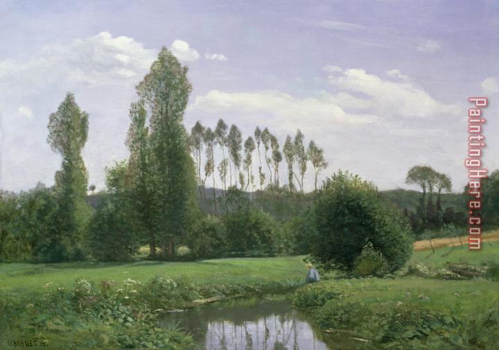 Claude Monet View at Rouelles